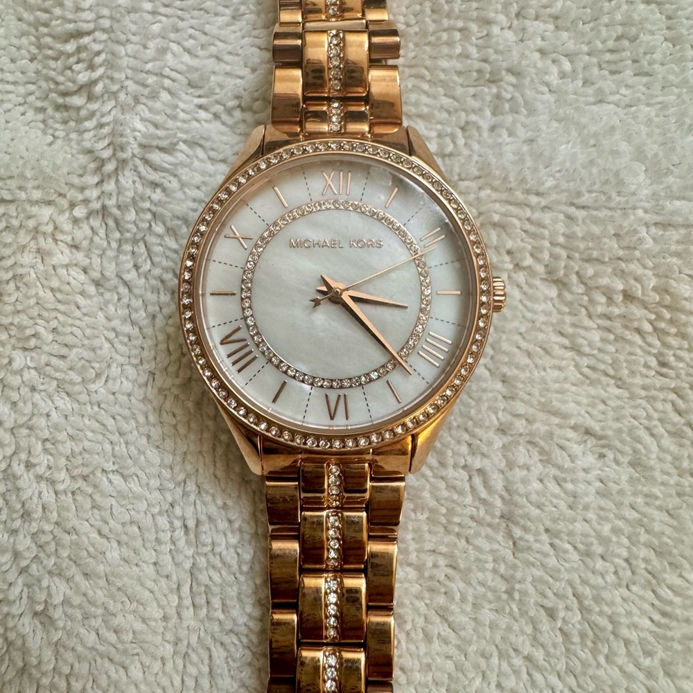 Michael Kors Rosegold Watch with Crystal Accents